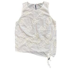 Madewell Women’s Cotton Sleeveless Textured Summer Blouse White Women’s Size Xs